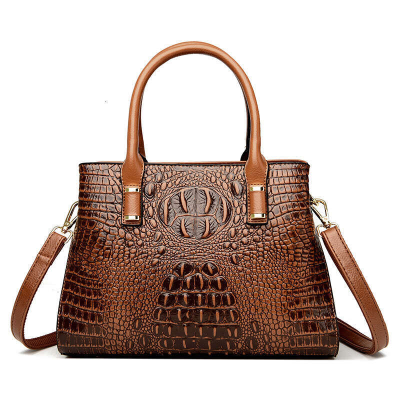 Women's light brand crocodile pattern soft leather mother bag 2023 new European and American trendy elegant handbag for middle-aged women
