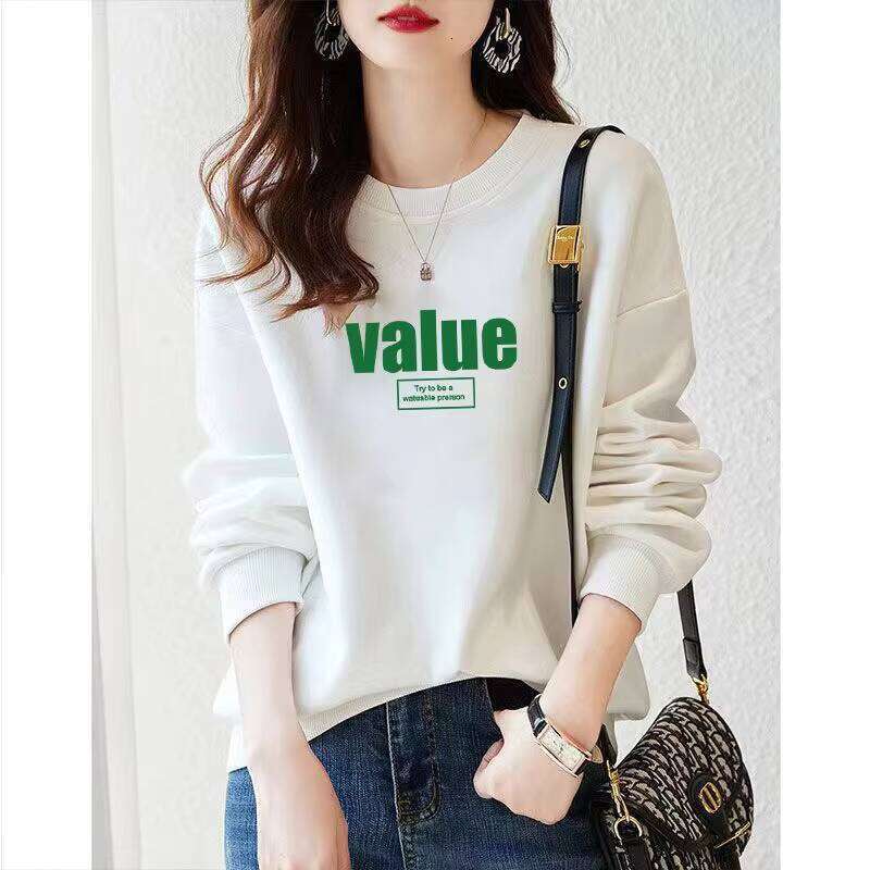 Women's Trendy Loose Slimming Printed Sweatshirt for Autumn Winter Casual with Front