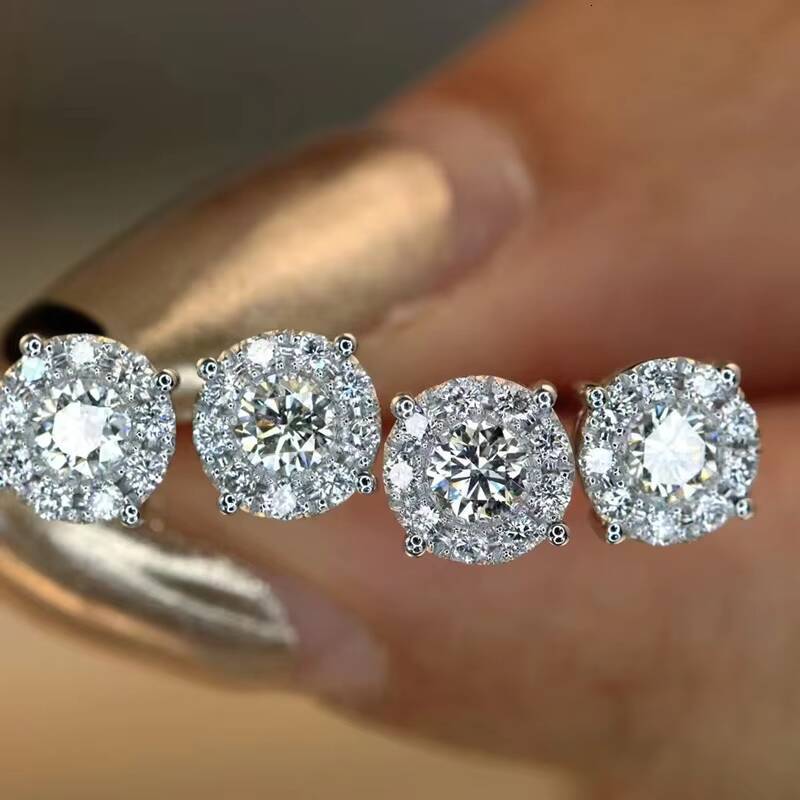 2025 new style Latest Jewelry Gold Earring Main Stone D VVS Moissanite Earrings Womens Custom Jewelry Moissanite Stud Earrings