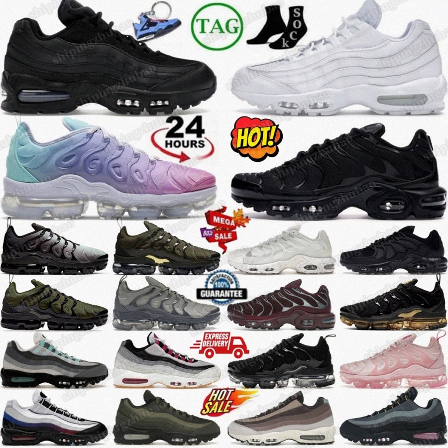 95 tn Plus Running Sneakers shoes Mens Triple Black White Big Bubble Pink Hyper Womens Turquoise Honey Red Levis Light Green Orewood Brown Blue Spark Neon Foam Grey Fog
