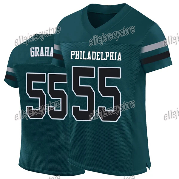 Personalized Custom Saquon Barkley Football Jersey Jalen Hurts Kenny Pickett Jason Kelce Brown Miles Sanders DeVonta Smith Haason Reddick Swift