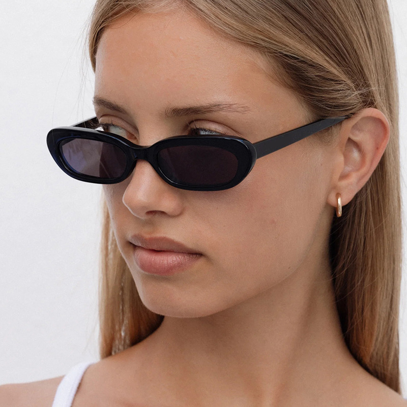 Refined Narrow Frame Cat Eye Sunglasses 2025 New European Minimalist Metal Sunglasses for Women