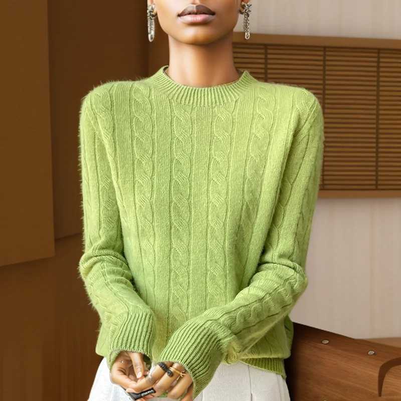 Autumn and Winter New Fashion 100% Pure Wool Sweater Crew Neck Long Sleeve Pullover Sweater Womens Clothing Korean Pop Top WQ712XJ250819