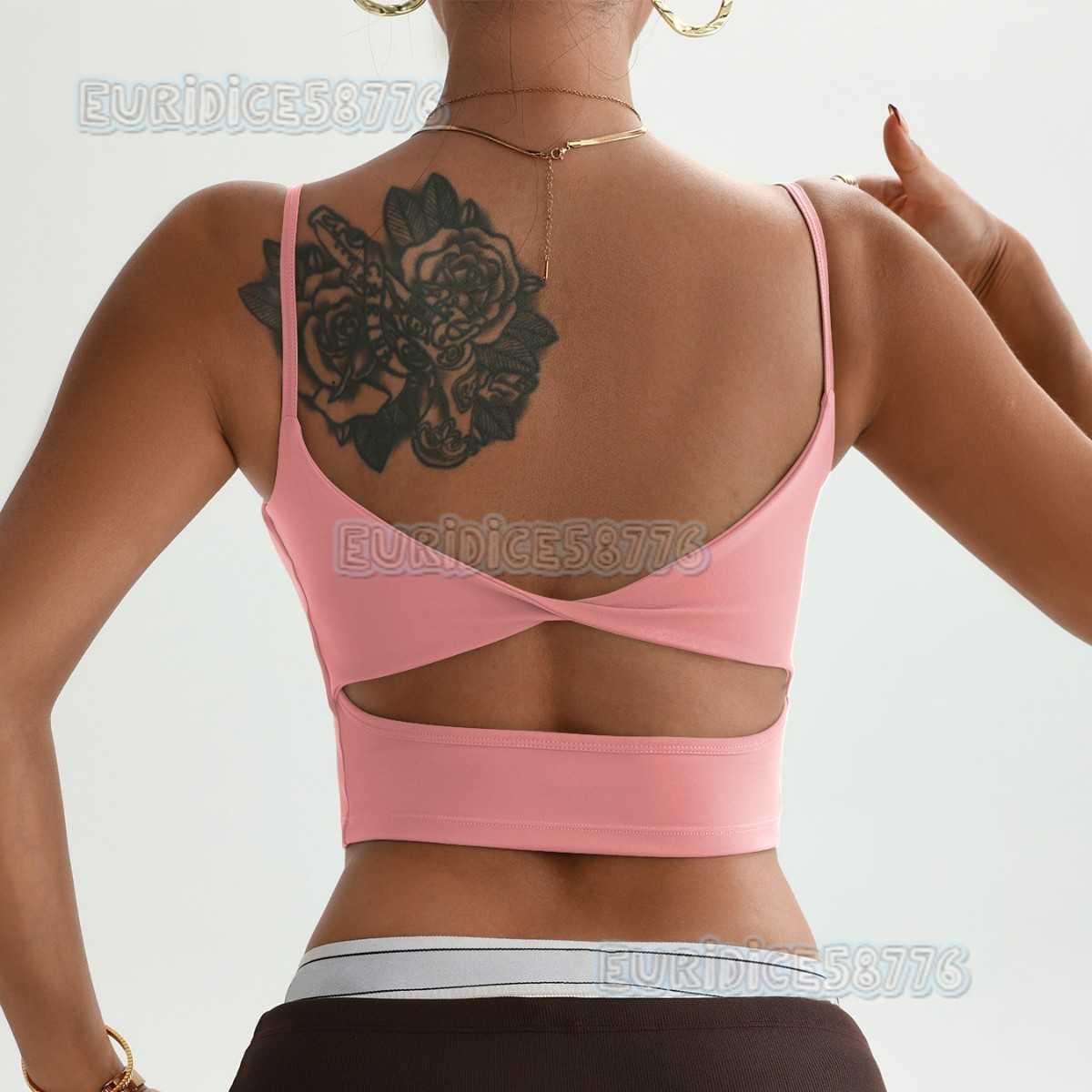 One-piece Sports Bra Fitness Yoga Top Vest Running Training Pilates Backless Bra Camisole Summer H250819