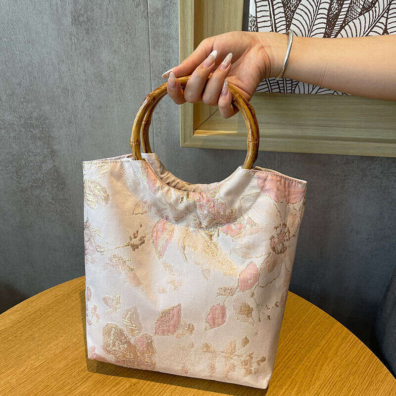 Souvenir New Chinese Women's Clutch Jacquard Cheongsam Wedding Handbag National Style Exquisite Hanfu Bamboo Knot Bag