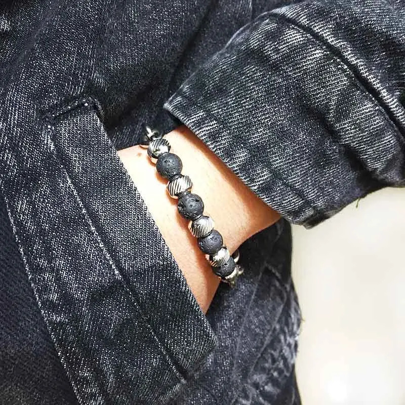 Trendy Mens Stainless Steel Bracelet 100% Real Natural Stone Beads Braslet Tiger eye Punk Link Chain Brazalete Gift For Him 250815