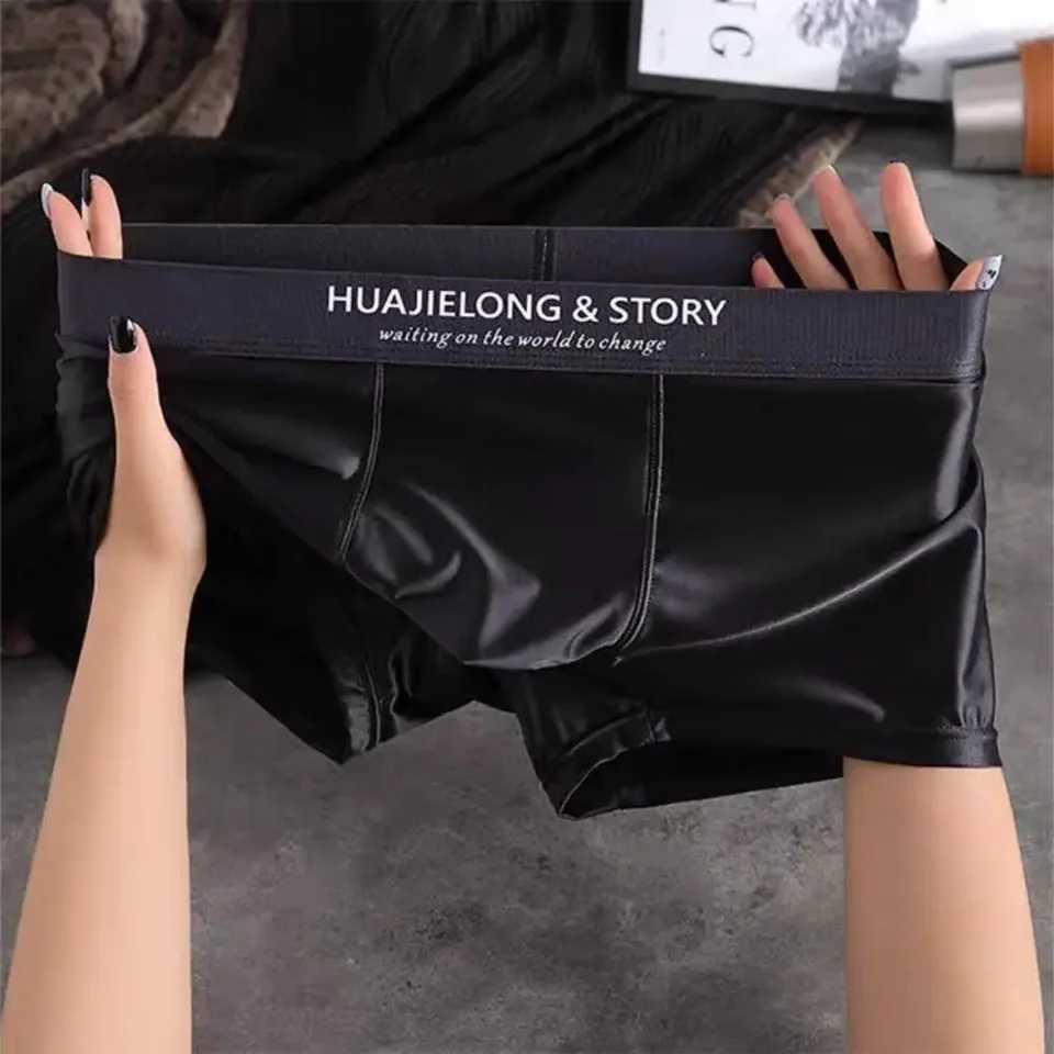 3Pcs Breathable Thin Satin Silk Boxer Briefs Seamless Mid Waist Ice Silk Boxers Underpants Smooth Underwear for Men Daily W250819