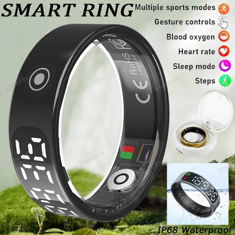 New SR08 Smart Ring Touch Display Screen 5ATM Waterproof Bluetooth Health Monitor Gesture Control Multi Sport Modes Smart Ring W250819