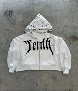 Letter Zipper Hoodie Y2K Harajuku Mens and Womens Hip Hop Pattern Rhinestone Print Sweatshirt Fashion Casual Zipper Jacket 250819