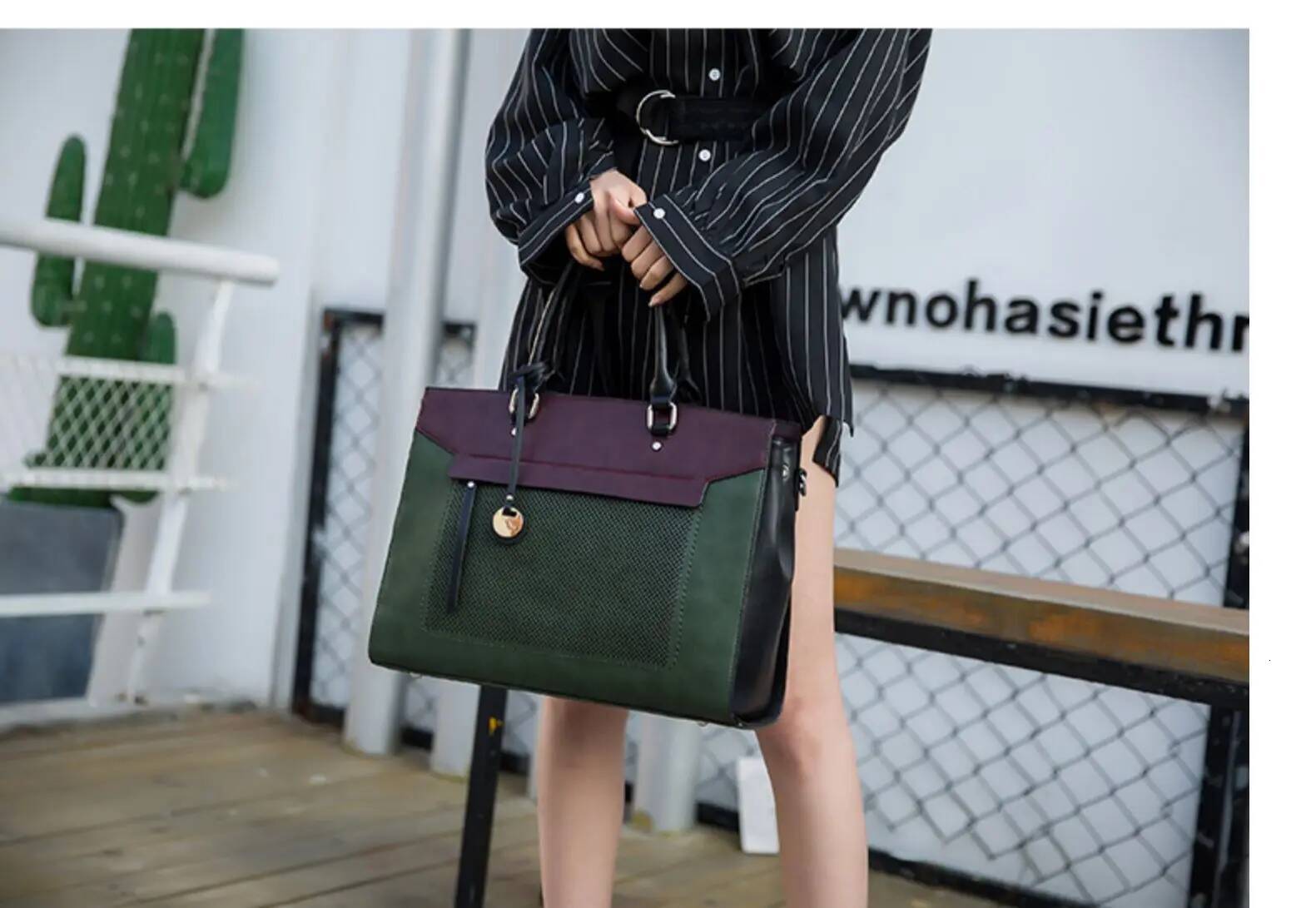 Fashion Women Handbag Document Shoulder Slung Tote Bag Female 14 Inch Laptop Briefcase Leather Messenger Crossbody Bags
