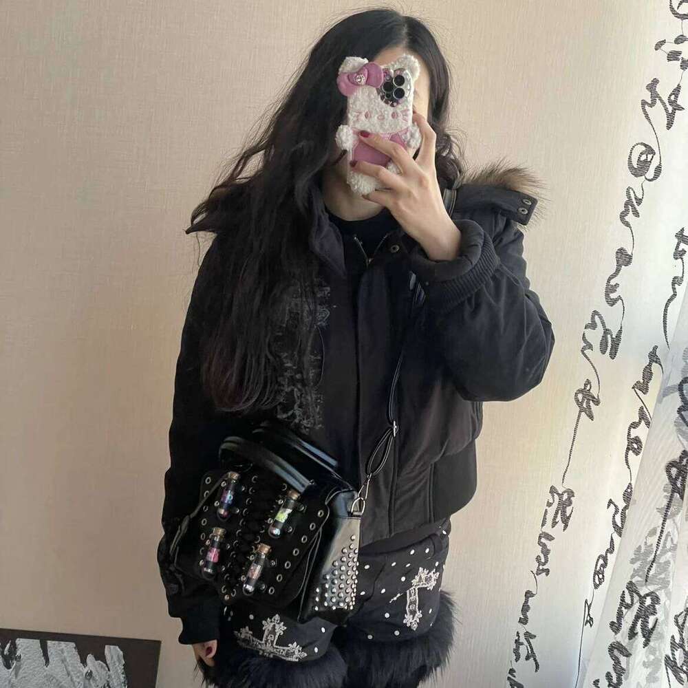 Rivet Desinger Vintage Women S Handbag Fashion High Quality Lace Up Punk Motorcycle Ladies Large Capacity Travel Bag