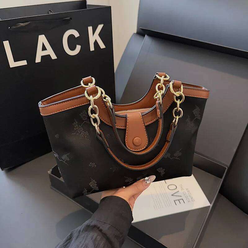 Chain Strap Handbag For Women Trendy Shoulder Bag Spacious Crossbody Purse Versatile Tote Work College Shopping