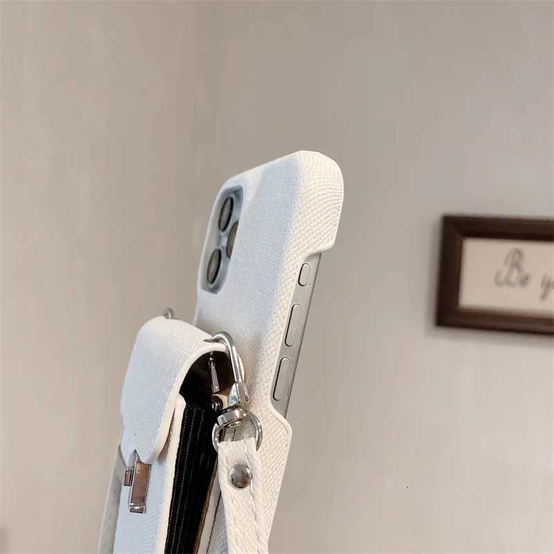 Leather Card Pocket Phone Case for iPhone Womens Purse Shoulder Strap Slot Cover iPhone 16 Pro Max 11 12 13 14 15 Pro Max Z250819