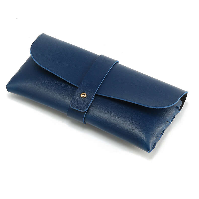 Black Leather Glasses PVC Buckle Soft Sunglasses Case Customizable