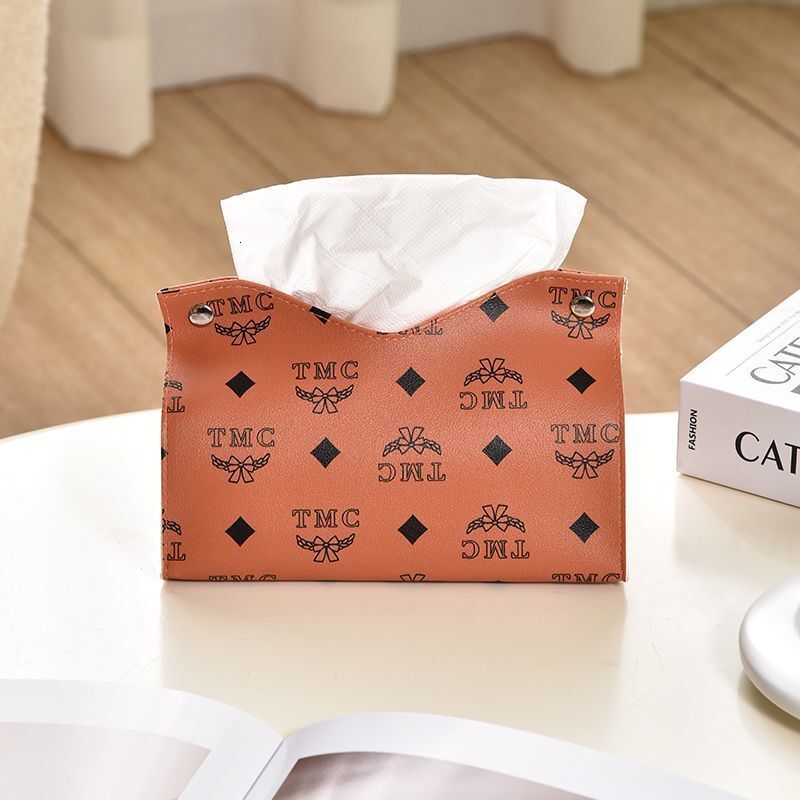 Nordic High-Value Living Room Dispenser Home Creative Dining Table Tissue Leather Napkin Box Car-mounted ddmythur