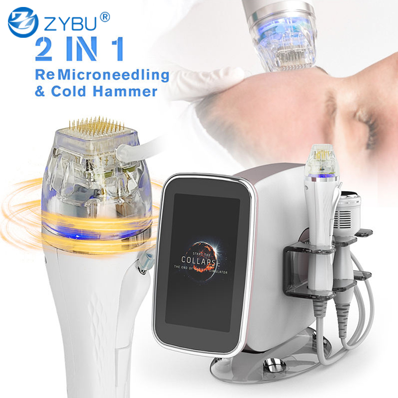 Microneedling RF Face Lifting Beauty Machine With Cold Hammer 2in1 Fractional RF Radio Frequency Needling Wrinkle Removal Acne Scars Stretch Mark Trea
