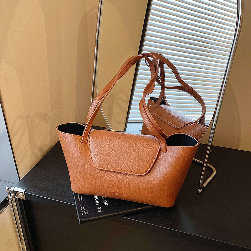 Bags French Style Lychee Pattern Underarm for Women 2025 Summer Fashion Versatile Elegant High-end Single Shoulder Designer Tote Bag