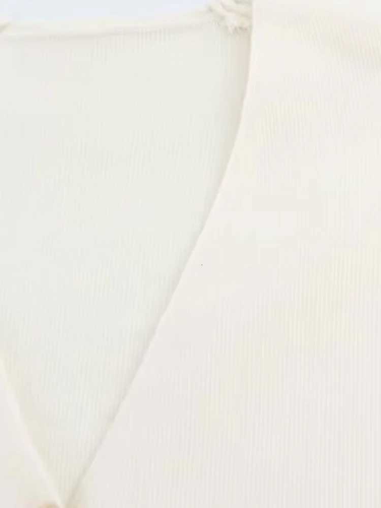 TRZA-Womens Front Gold Button Knit Cardigan Sweater V Neck Short Wide Sves Fe Outerwear Chic Tops Fashion XJ250819