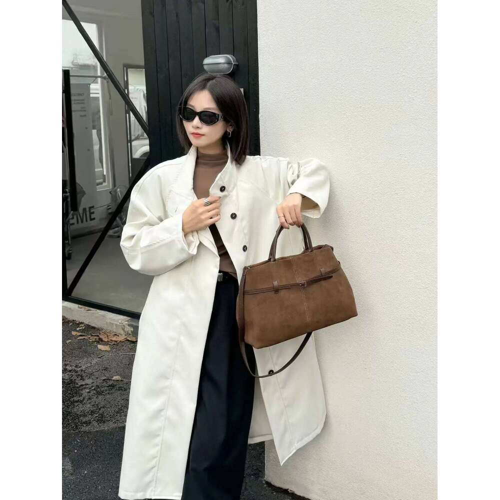 New Stylish Elegant Large Capacity Travel Tote Maroon Genuine Suede Leather Women s Handbag Business Office Lady Shoulder Bag bag