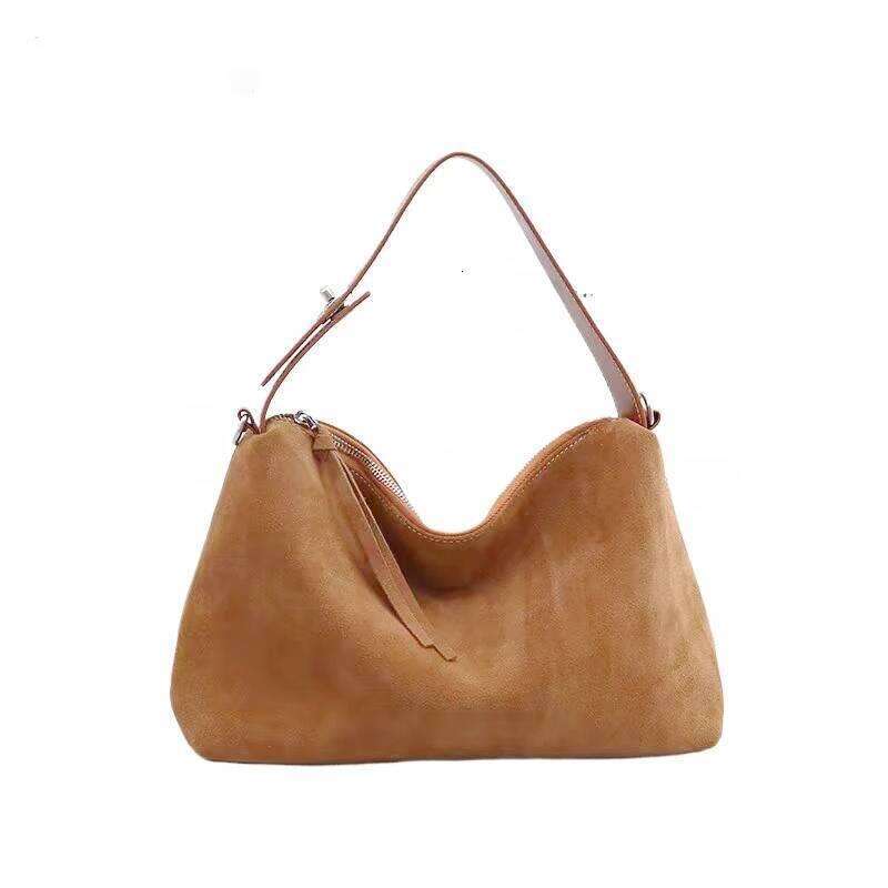 Designer Bags Simple Autumn Winter Colletion Grey Brown Roomy Big Boston Tote Soft Matte Suede Cow Leather Women's Handbag Shoulder Bag Luxury Ba