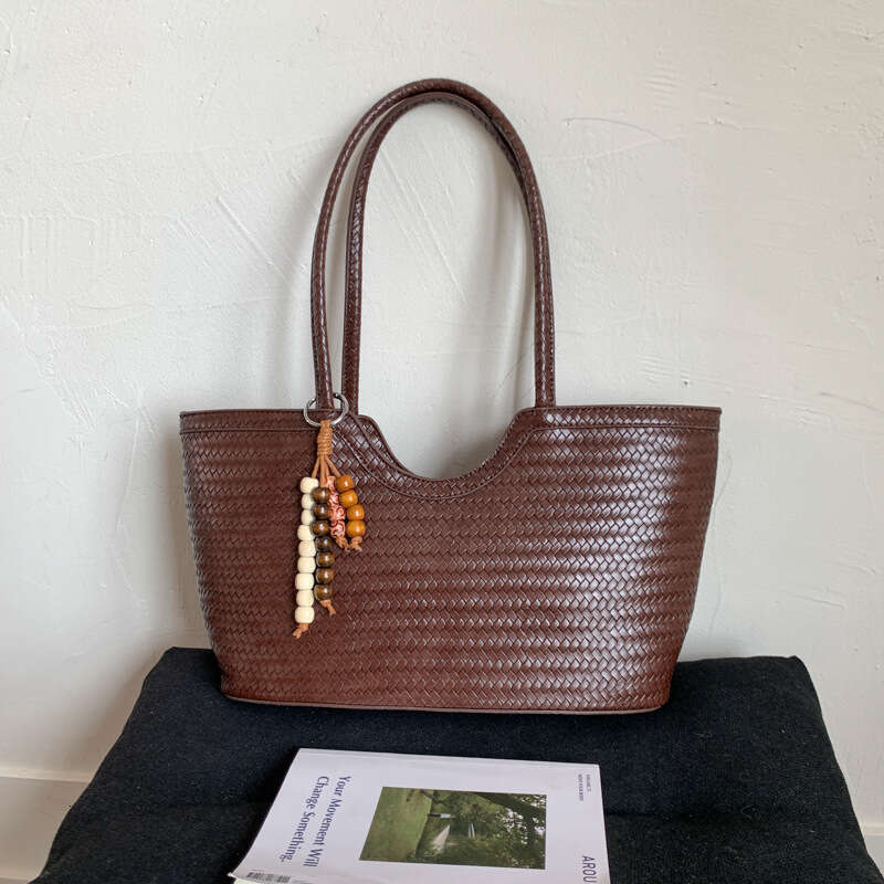 Summer Large Capacity Designer Bags Woven Pattern Underarm Bag for Women 2025 New Fashion Versatile Casual Commuter Shoulder Handbag