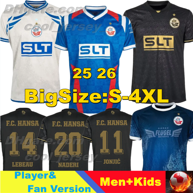 XXXL 4XL 25 26 FC Hansa Rostock Soccer Jerseys HAUGEN JONJIC BERISHA KINSOMBI SCHUSTER Football Shirts 2025 2026 STOCK HARENBROCK GURLEYEN RUSCHKE BOCK Men Uniforms