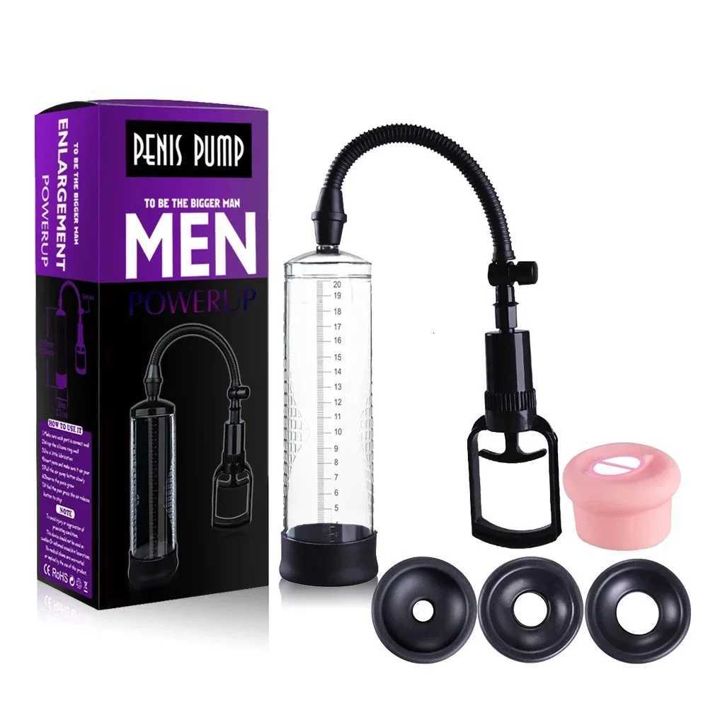 Suit Vacuum Penis Pump with Measurement Scale - Male Enlargement Trainer Cock Extender Erection Enhancer Adult Toy for Men XJ250819