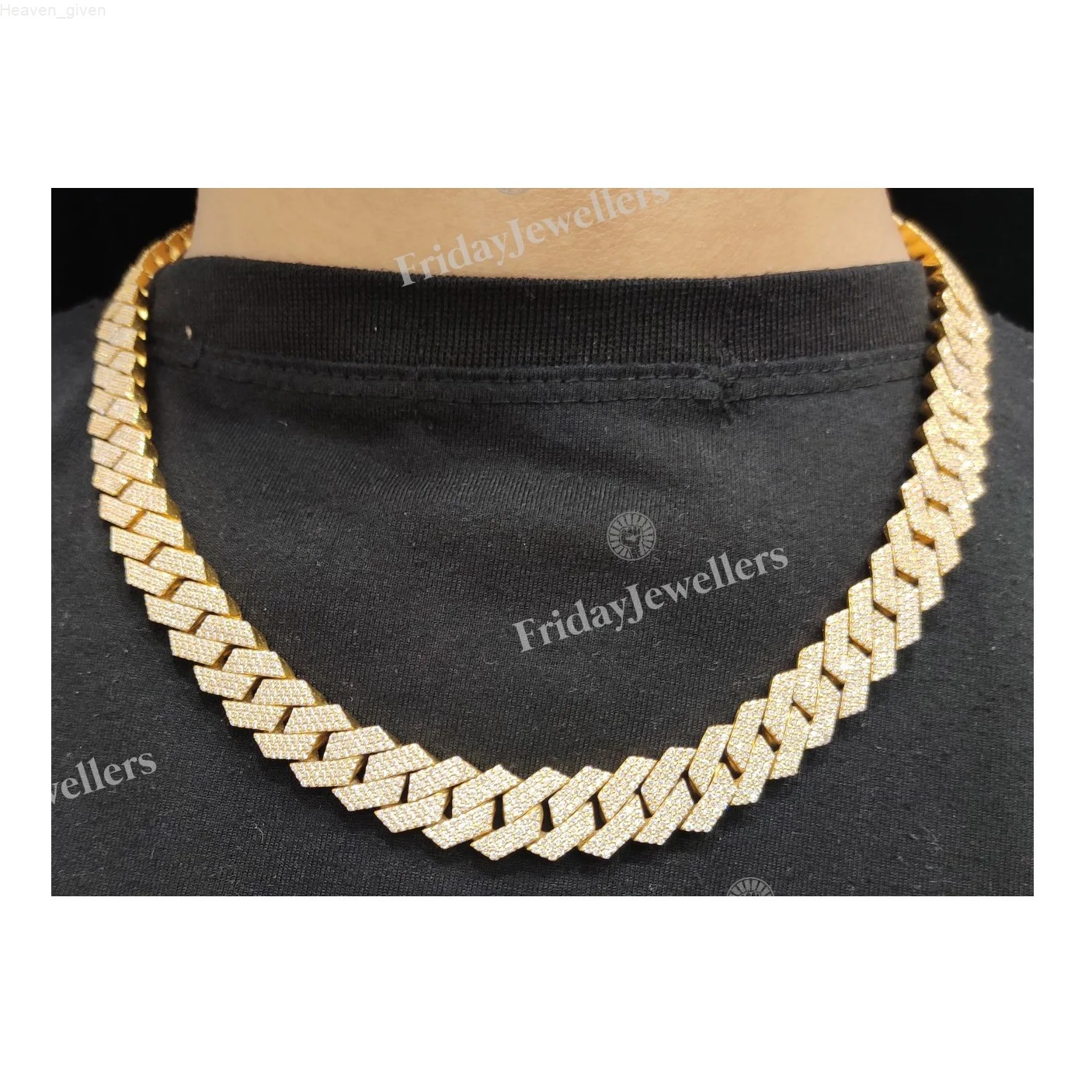 13MM 20 Inches New Designed Hip Hop Iced Out Cuban Chain Necklace VVS Clarity Moissanite Diamond Mens Cuban at Factory Price