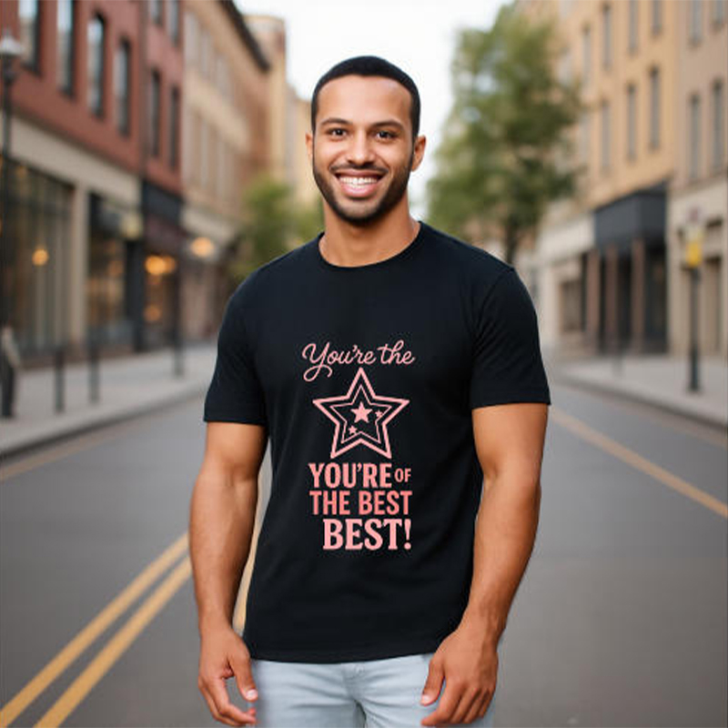 DHgatepod Men's Quick-Dry Performance Tee - 90% Polyester 10% Spandex Moisture-Wicking T-Shirt with DTF Print