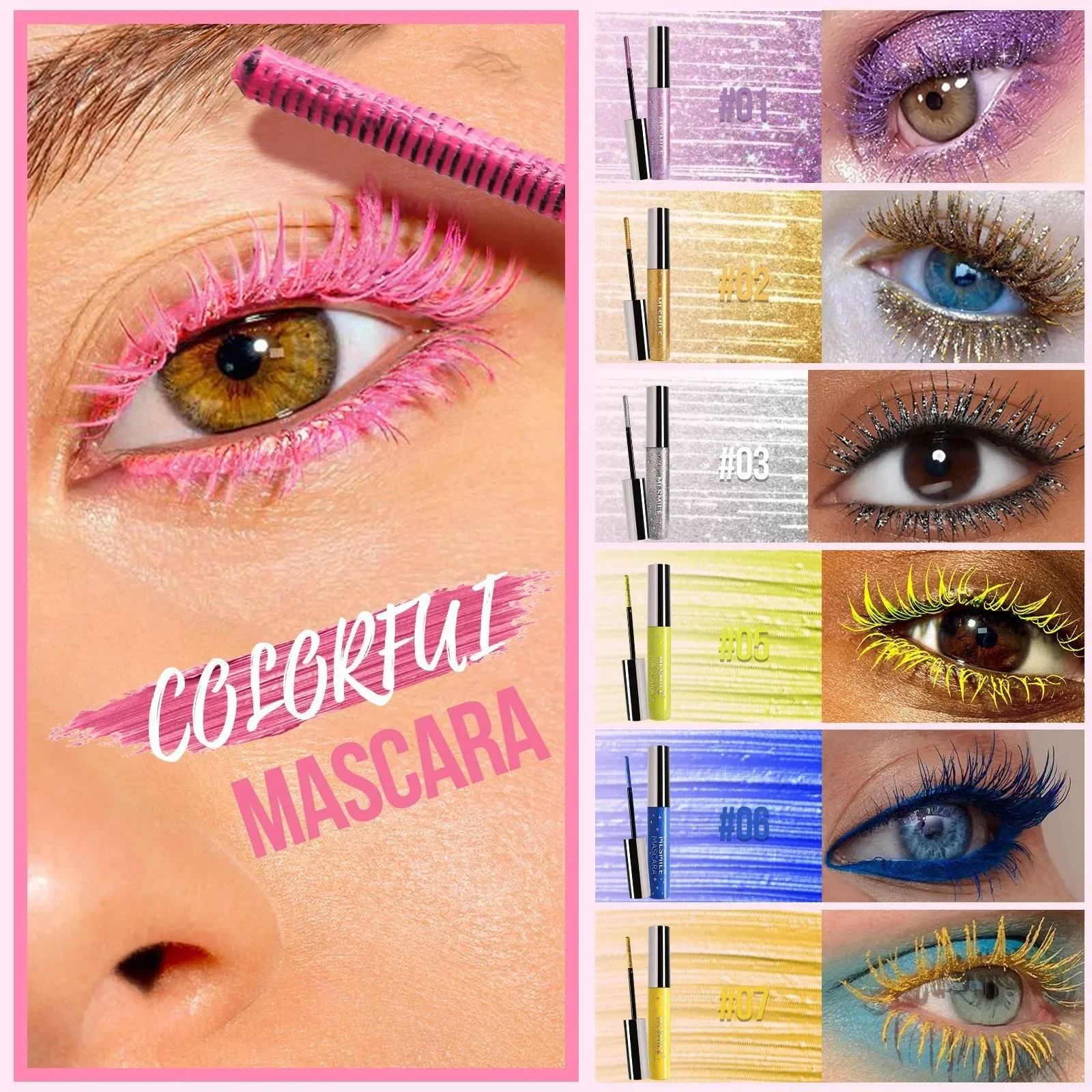 Halloween Sparkling Gold Diamond Mascara Glitter Pearlescent Small Metal Bar Waterproof Fast Dry Eyelash Curl Extension Makeups 250818