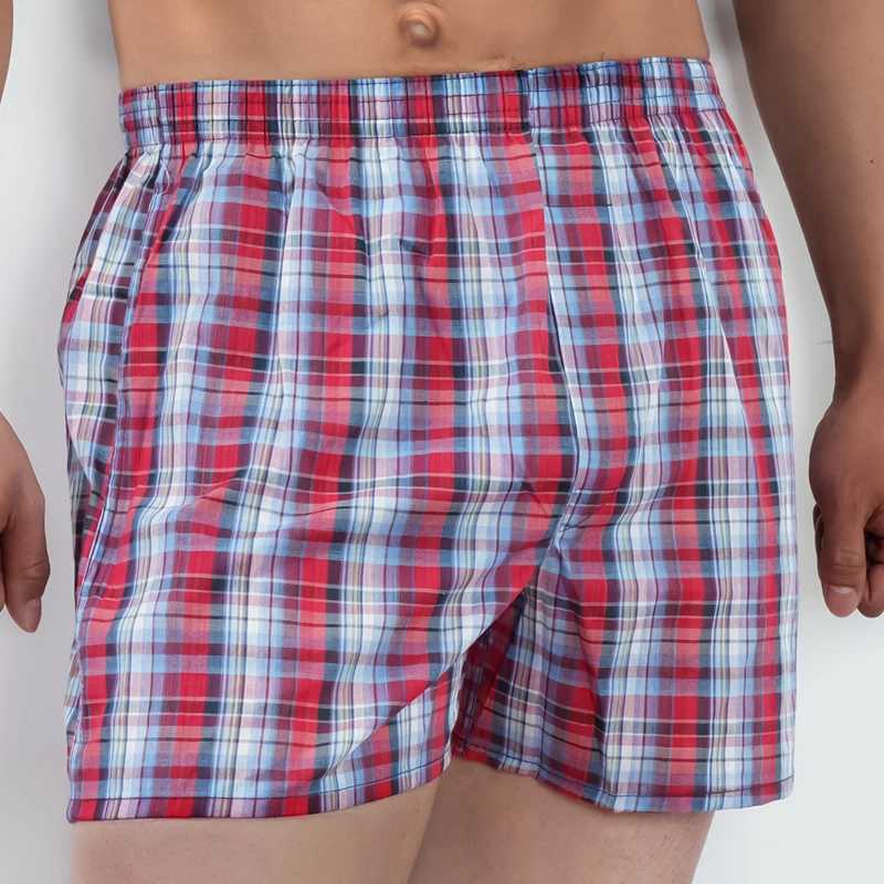 4 Pcs/Lot Mens 00% Cotton Sleep Underpants Underwear Boxers Shorts Casual Plaid Comfortable Homewear Striped Beach Underwear W250819