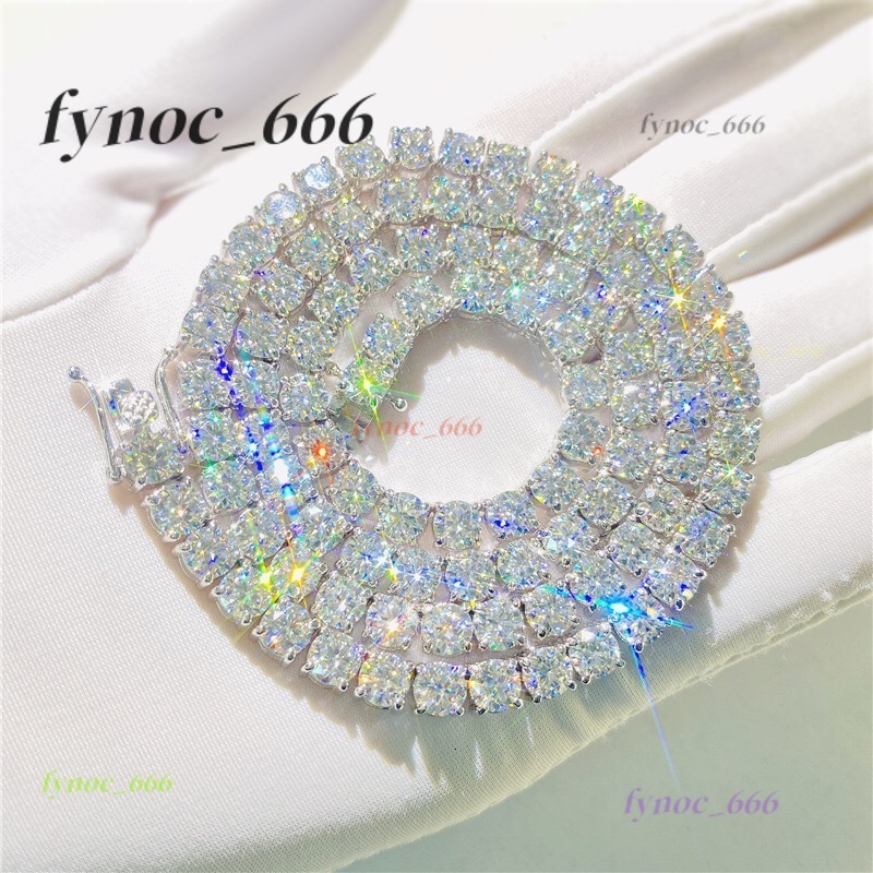 Silver Gold Custom Jewelry Hip Hop Bling VVS1 3MM 4MM 5MM 6.5MM Ice Out Diamond Moissanite Tennis Chain