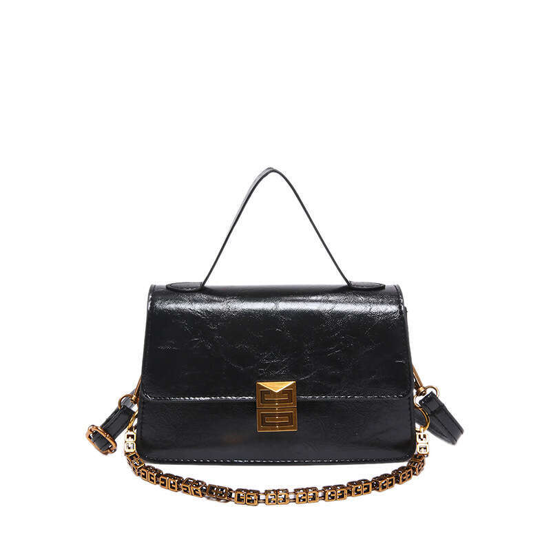 2024 New Texture Trendy Small Square Chain Strap Crossbody Casual Simple Fashion Handheld Single Shoulder Women's Bag