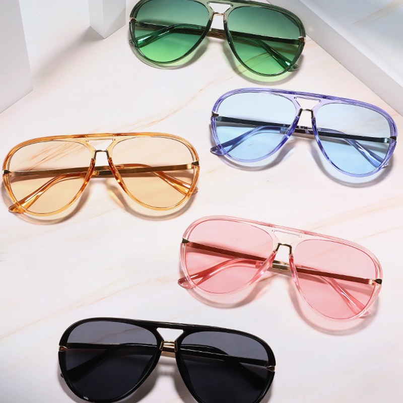 Unisex Fashion Oversized Frame Aviator Sunglasses for Cycling Trendy Retro Shades Ready to Ship