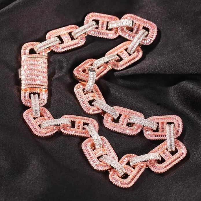 GRA Certified Rose Gold VVS Moissanite Diamond Cuban Chain Necklace Hip Hop Jewelry Iced Out Cuban Link Chain for Men