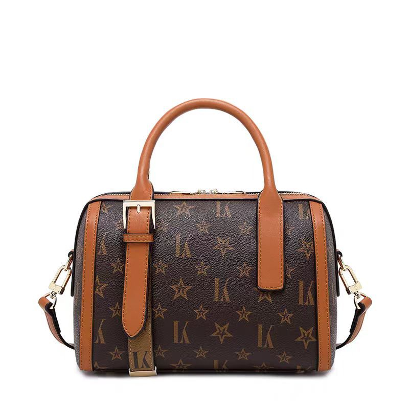 LORDLY KNACK designer bag light luxury genuine leather boston bag casual large capacity high-quality vintage handbag for woman