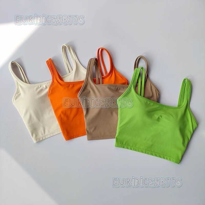 Fixed One-piece U-shaped Back Womens Yoga Bra Shockproof Gathered Sports Bra Quick-dry Running Fitness Vest H250819