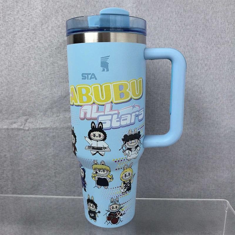 Labubu Thermos Cup Water Bottles Thermal Mug Zimomo Tnsulated Drinkware Tumblers Hip Flasks Vacuum Auto Mug Long-lasting Insulation Straw Designer Fas