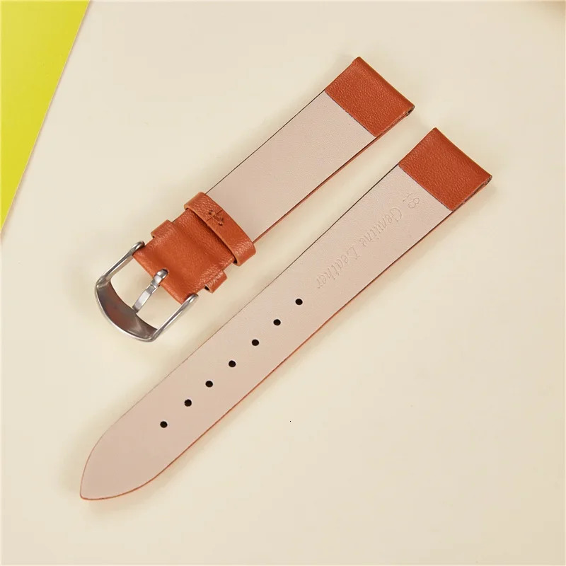 Leather Watch Band 14mm 16mm 18mm 20mm 22mm Thin Smooth Watch Straps Belt Bracelets Soft Comfortable Leather Strap 250818