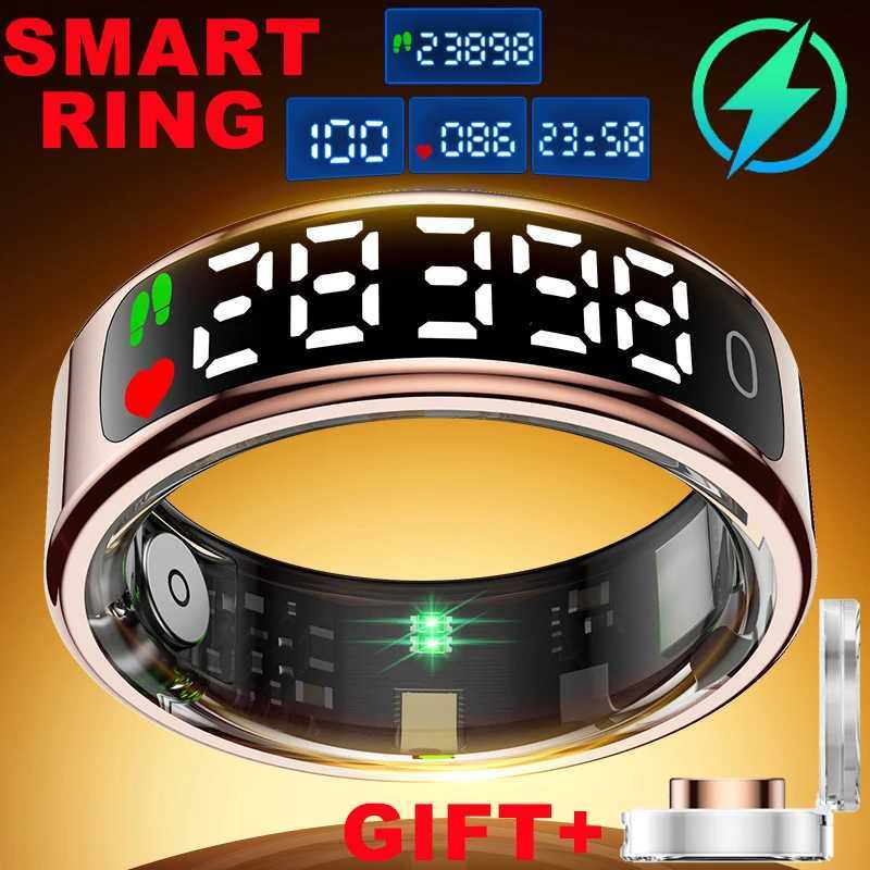 For Smart Ring Hd Screen Tiktok Control 5ATM Waterproof for Smart Ring for Galaxy Women Men Ring Heart Rate Monitor W250819