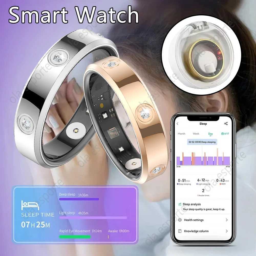 Diamond Fashion Women Smart Ring IP68 Waterproof Stainless Steel Intelligent Ring Health Monitor Sports Pedometer Fitness Rings W250819