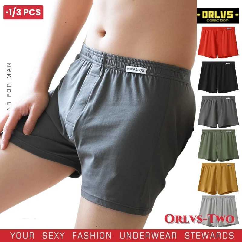 3 PCS Mens Cotton Loose Boxer Shorts Soft Moisture-Wicking Jersey Underwear Plus Size Lounge Summer Stretch Sleep Arrow Pant W250819