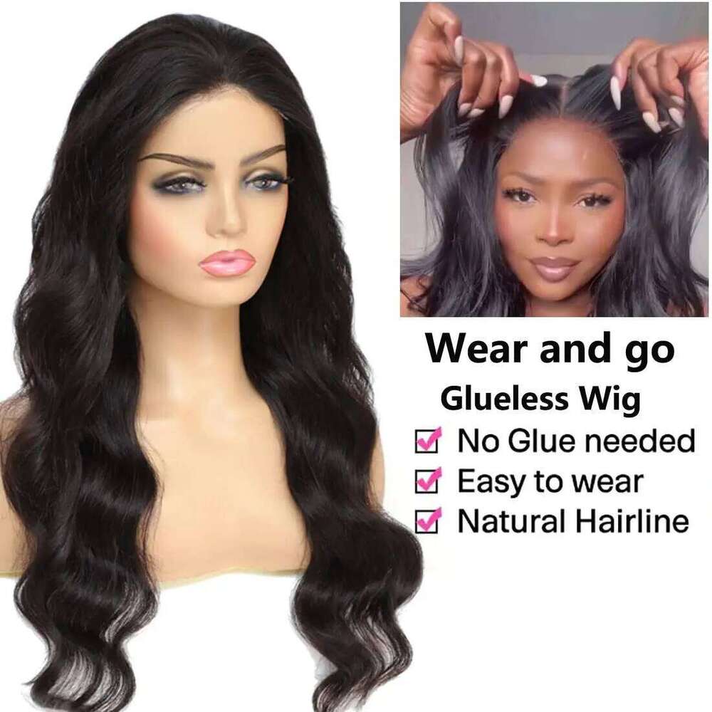 Glueless Human Hair Ready To Wear Pre Cut Preplucked 6X4 5X5 Transparent Body Wave Lace Closure Wig Brazilian Wigs Bling