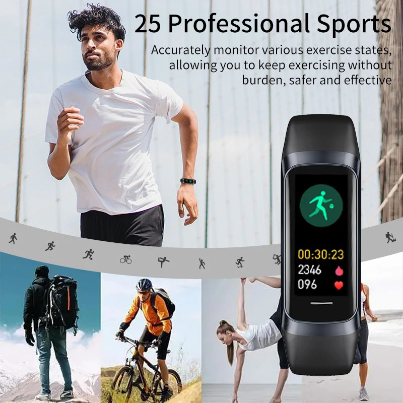 LIGE Amoled Smart Watch Smartwatch Band Women Heart Rate Blood Waterproof Connected Smart Bracelet Sport Fitness Tracker Watch 250819