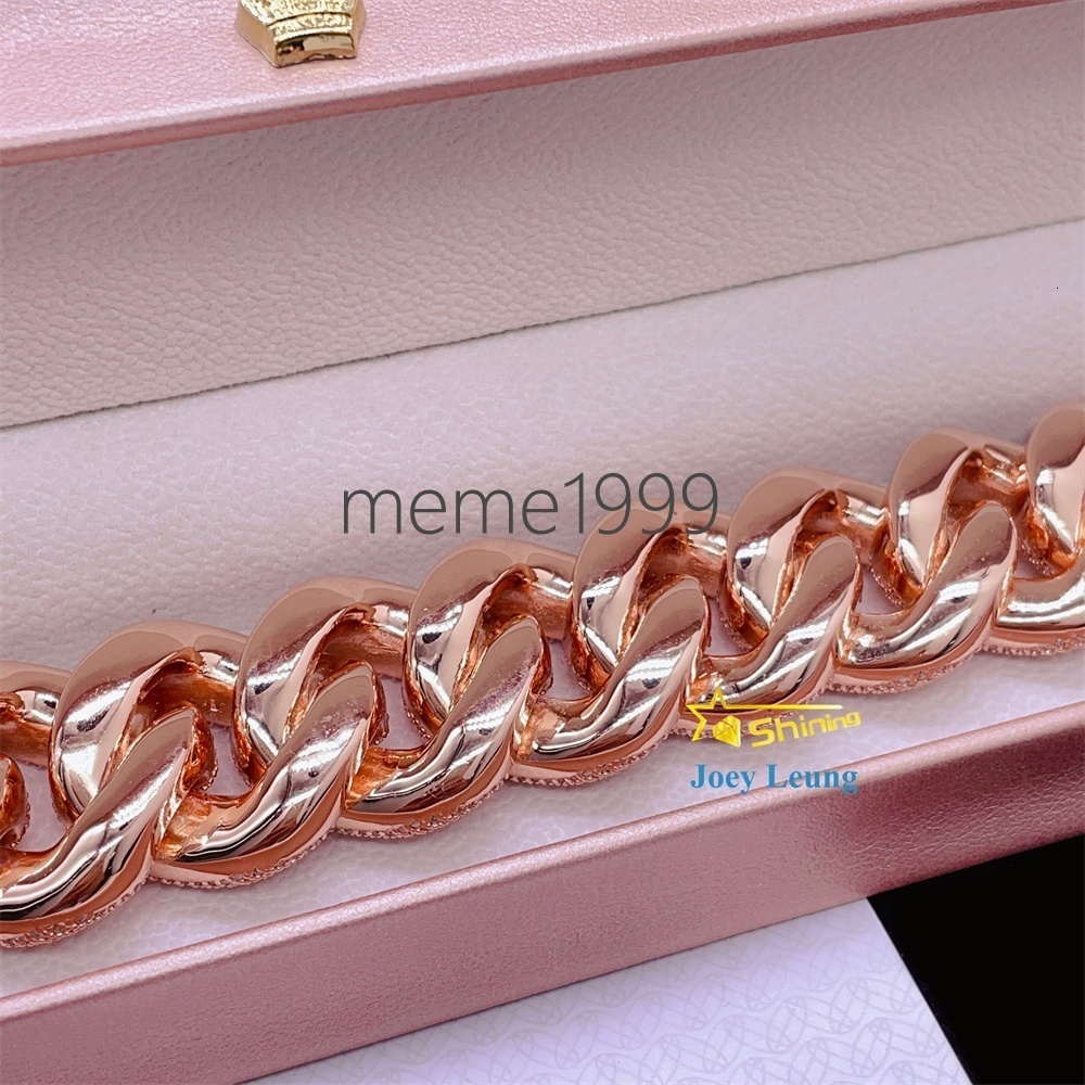 Half Kilo 925 Silver Gold Plated Big Size 28MM VVS Moissanite Diamond Custom Iced Out Miami Cuban Link Bracelet