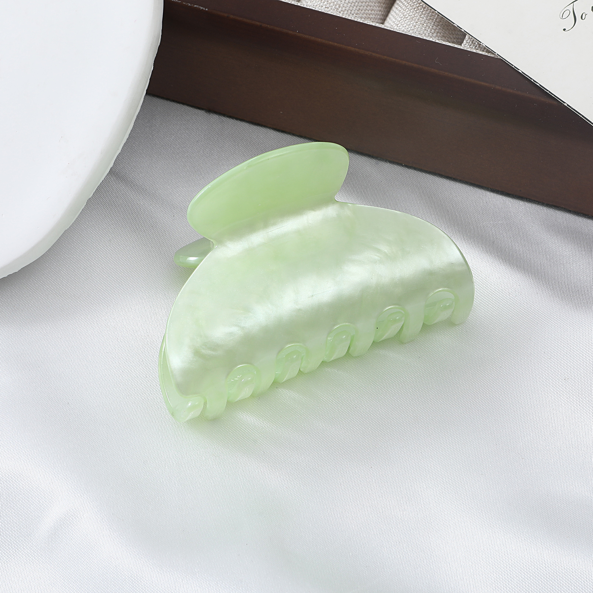 Korean version small-sized glossy small fan-shaped hairpin