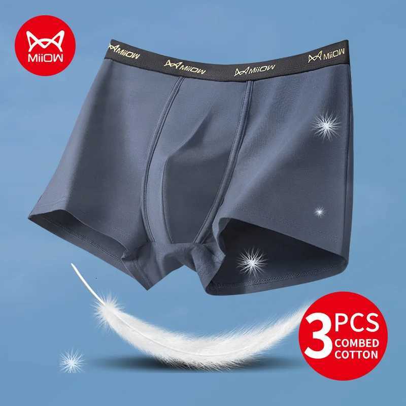3Pcs Combed Cotton Men Underwear Boxers 0A Antibacterial Breathable Crotch Mens Underpants Mens Boxer Shorts W250819
