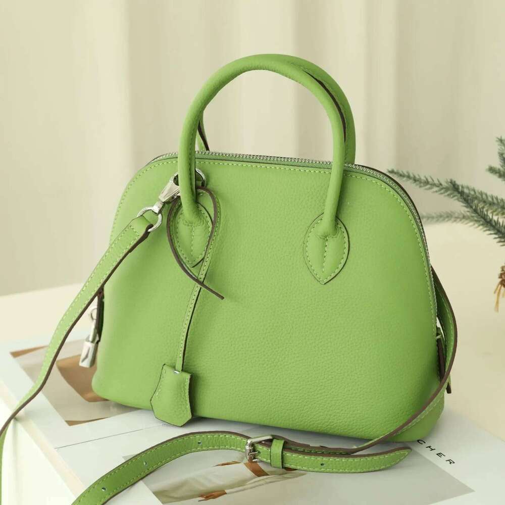 Versatile Women S Shoulder Top Layer Cow Handbag Shell Genuine Leather Commuter Bag Neutral Minimalist Style