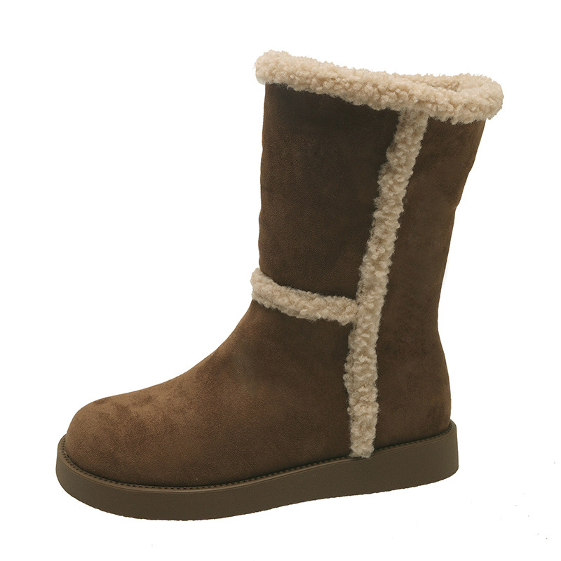 new Free delivery designer woman cotton boots Comfortable and stylish snow boots with plush outdoor warm cotton boots