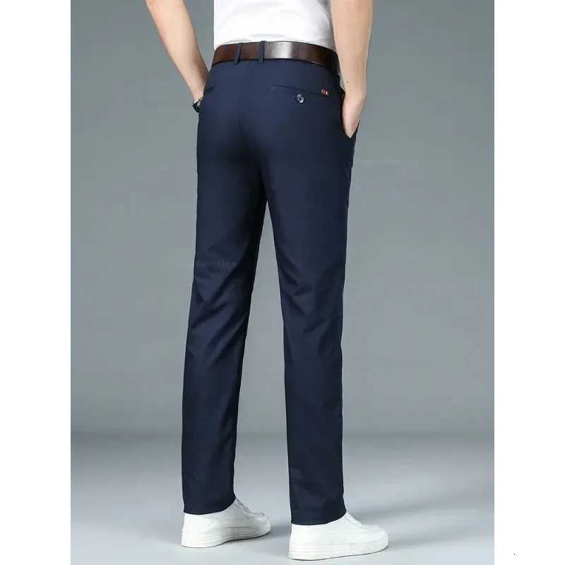 Summer New Mens Bamboo Fiber Slim Business Casual Pants Fashion Classic Breathable Designer Formal Long Trousers Mens Clothing W250819